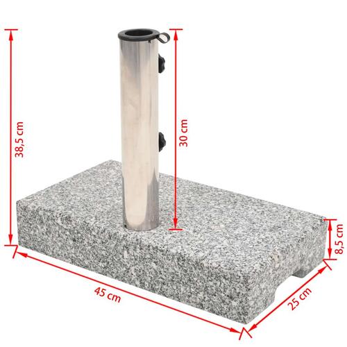 Parasolfod granit rektangulær 25 kg