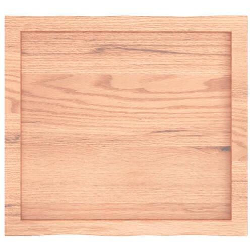 Bordplade 60x50x(2-4) cm naturlig kant behandlet træ lysebrun