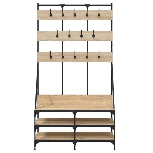 Tøjstativ med skoopbevaring 100x40x184 cm sonoma-eg