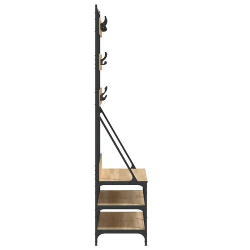 Tøjstativ med skoopbevaring 100x40x184 cm sonoma-eg