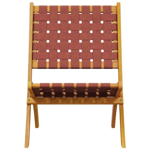 Havestole 2 stk. med bord foldbare massivt træ rød