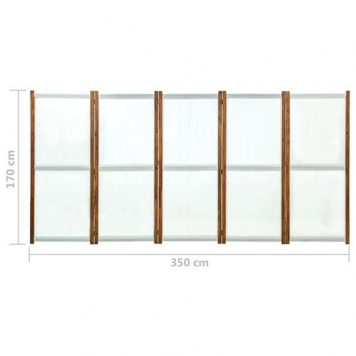 5-panels rumdeler 350x170 cm cremefarvet