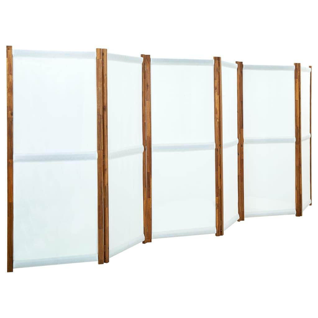 6-panels rumdeler 420x170 cm cremefarvet
