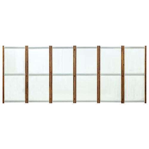 6-panels rumdeler 420x170 cm cremefarvet