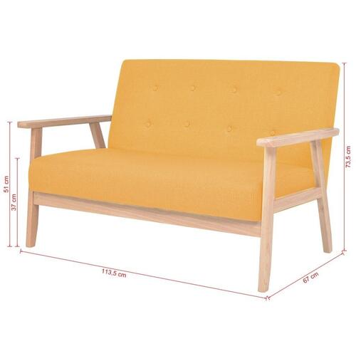 2-personers sofa stof gul