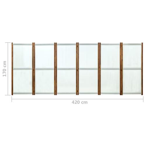 6-panels rumdeler 420x170 cm cremefarvet