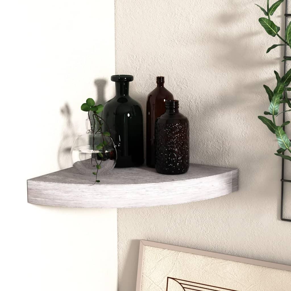 Hjørnehylde 25x25x3,8 cm MDF betongrå