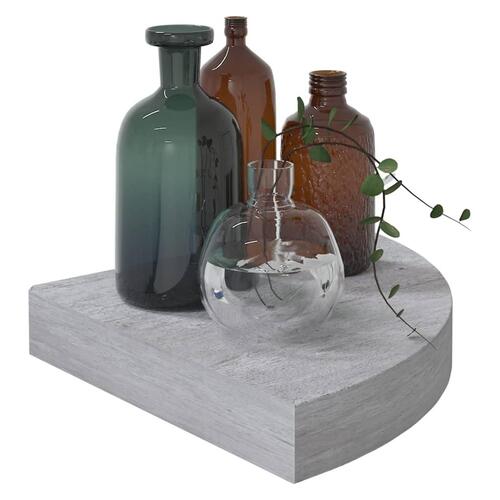 Hjørnehylde 25x25x3,8 cm MDF betongrå