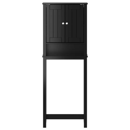 Opbevaringsskab til toilet BERG 60x27x164,5 cm massivt træ sort