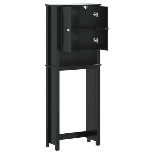 Opbevaringsskab til toilet BERG 60x27x164,5 cm massivt træ sort