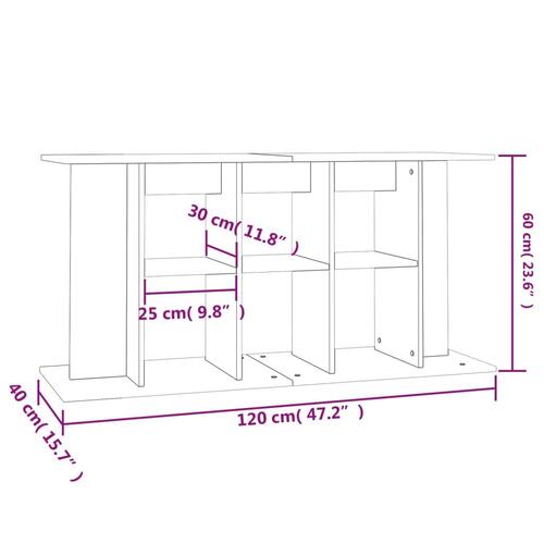 Akvariebord 120x40x60 cm konstrueret træ hvid