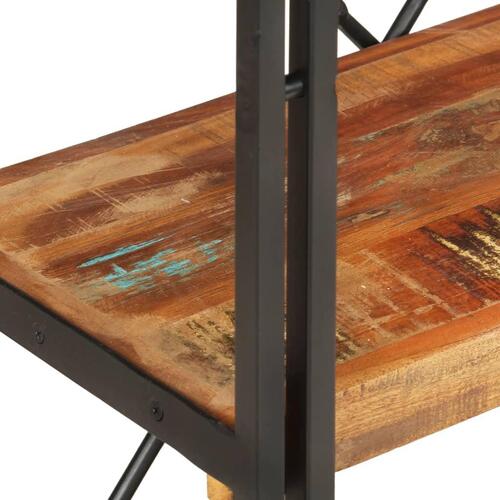 Bogreol m. 3 hylder 90x30x80 cm massivt genbrugstræ