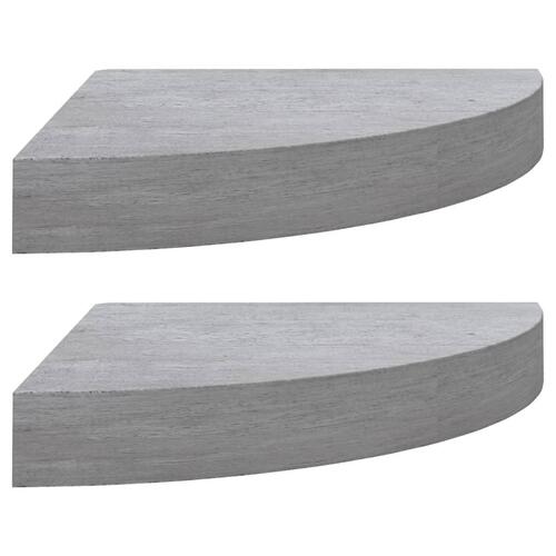 Hjørnehylder 2 stk. 25x25x3,8 cm MDF betongrå