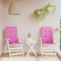 Stolehynder med høj ryg 2 stk. 120x50x3 cm stof pink