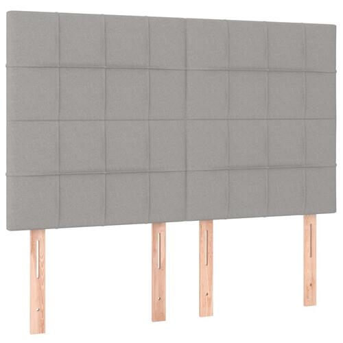 Sengegavle 4 stk. 72x5x78/88 cm stof lysegrå