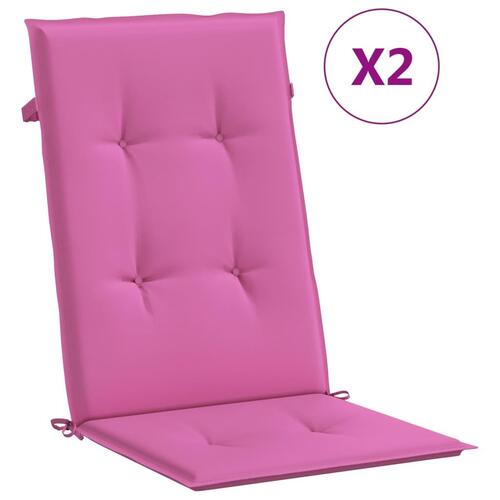 Stolehynder med høj ryg 2 stk. 120x50x3 cm stof pink