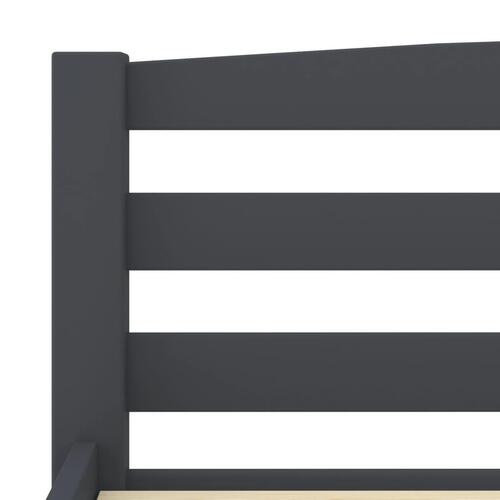 Sengestel 140x200 cm massivt fyrretræ mørkegrå