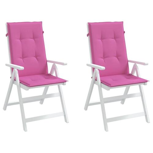 Stolehynder med høj ryg 2 stk. 120x50x3 cm stof pink