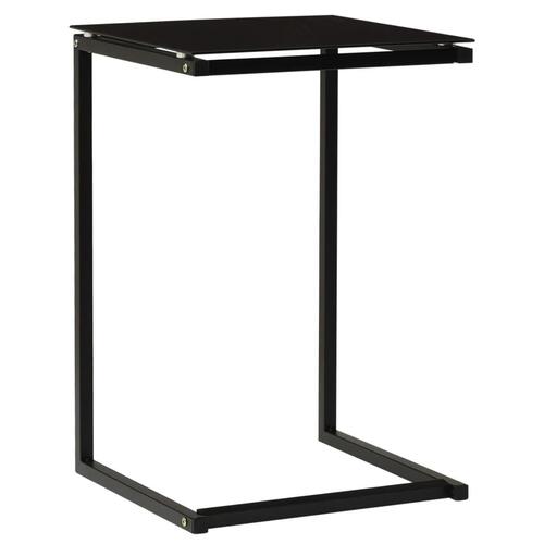 Sidebord 40x40x60 cm hærdet glas sort