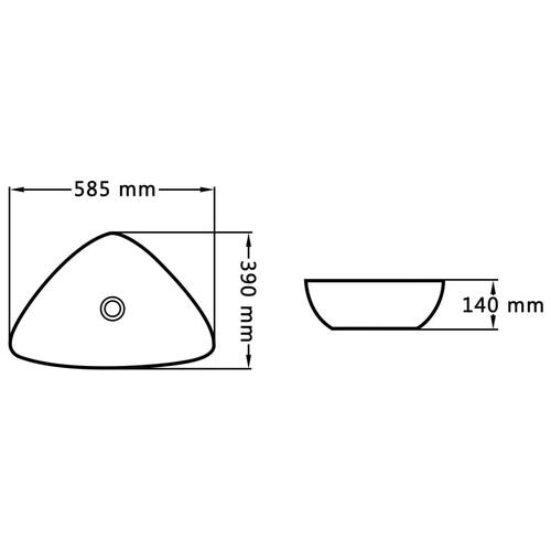 Håndvask 58,5 x 39 x 14 cm keramik sort