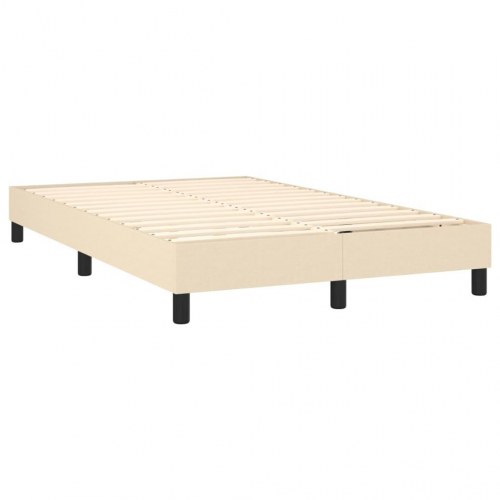 Kontinentalseng med madras 120x200 cm - stof, cremefarvet