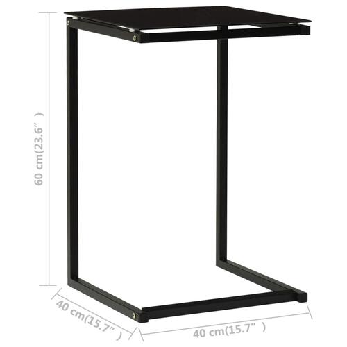Sidebord 40x40x60 cm hærdet glas sort