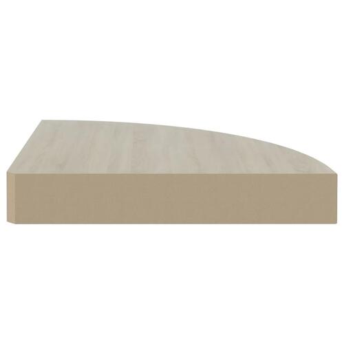 Hjørnehylde 35x35x3,8 cm MDF egetræsfarve og hvid