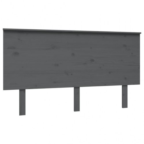 Sengegavl 144×6×82,5 cm i massivt fyrretræ - grå