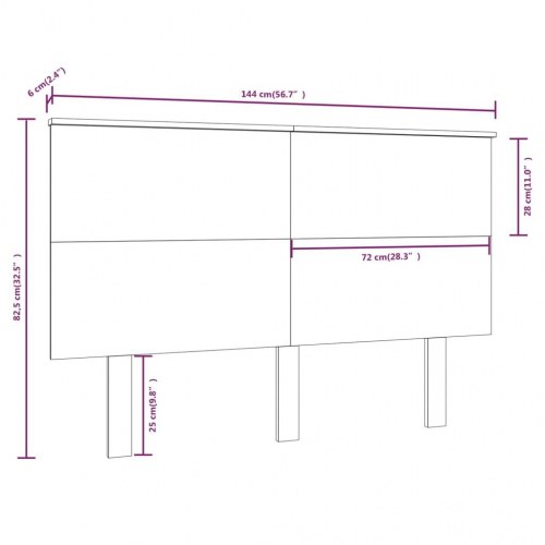 Sengegavl 144×6×82,5 cm i massivt fyrretræ - grå