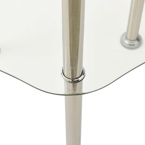 Sidebord med hylde 38x38x50 hærdet glas transparent