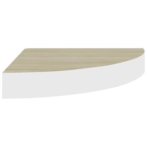 Hjørnehylder 2 stk. 35x35x3,8 cm MDF egetræsfarve og hvid