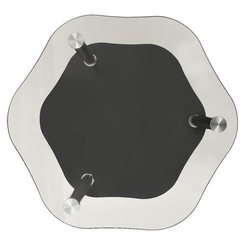 Sidebord med hylde 38x38x50 cm hærdet glas transparent og sort