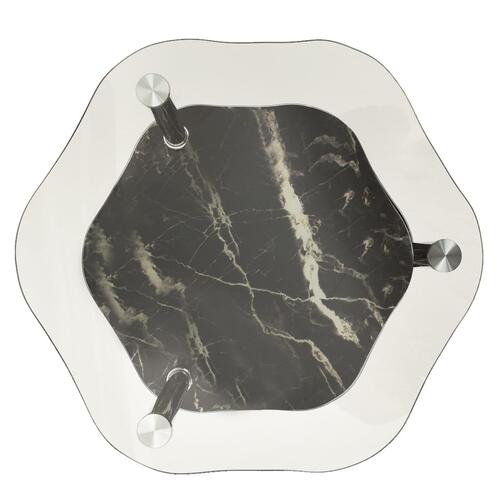 Sidebord med hylde 38x38x50 cm hærdet glas transparent og sort