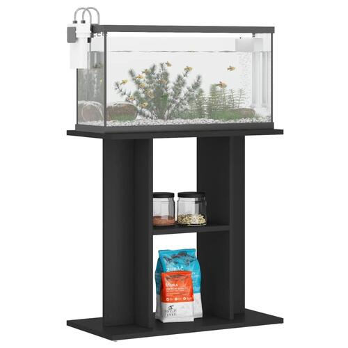 Akvariebord 60x30x60 cm konstrueret træ sort