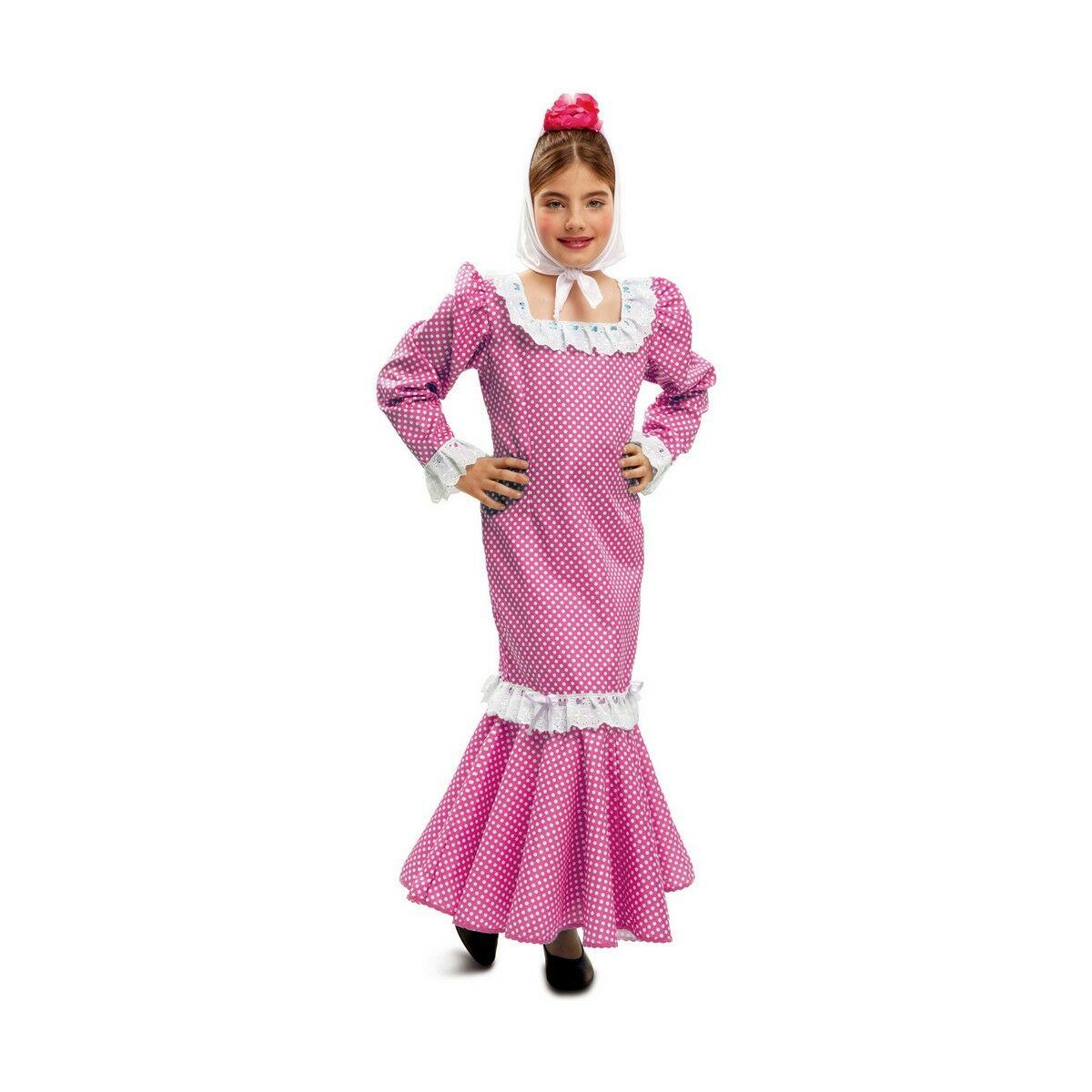 Kostume til børn Madrilener kvinde Pink (4 Dele) 5-6 år