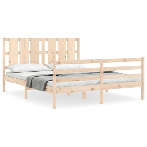 Sengeramme med sengegavl 160x200 cm massivt træ