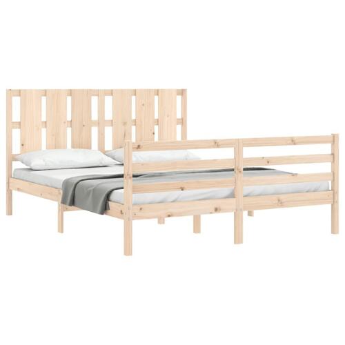 Sengeramme med sengegavl 160x200 cm massivt træ