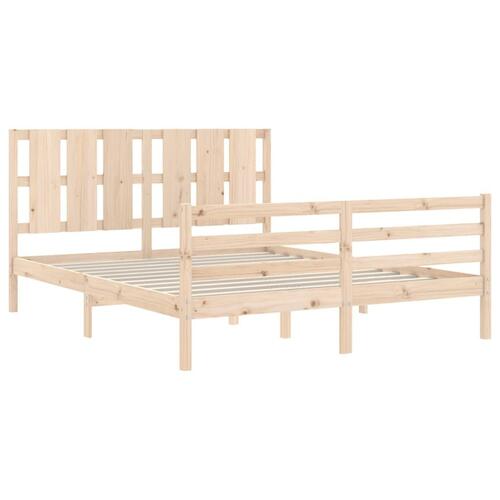 Sengeramme med sengegavl 160x200 cm massivt træ