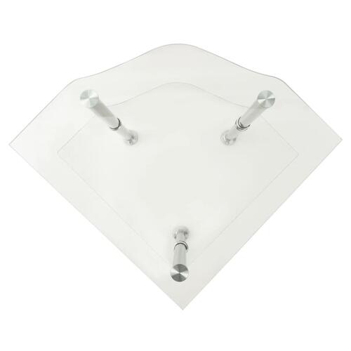 Sidebord med hylde 38x38x50 hærdet glas transparent