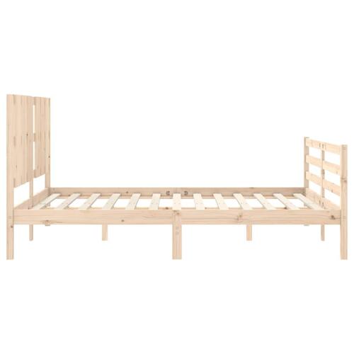 Sengeramme med sengegavl 160x200 cm massivt træ
