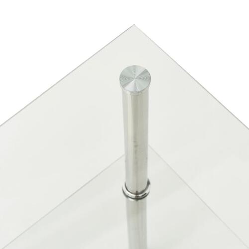 Sidebord med hylde 38x38x50 hærdet glas transparent