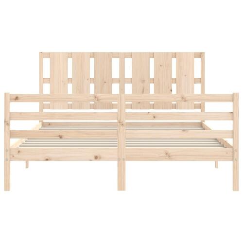 Sengeramme med sengegavl 160x200 cm massivt træ
