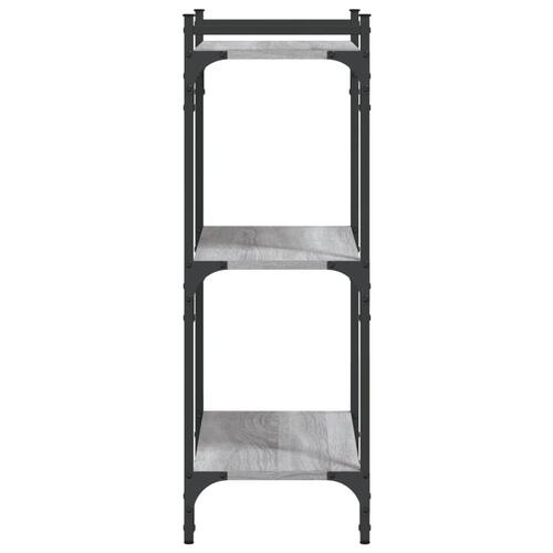 Bogreol 60x30x86 cm 3 hylder konstrueret træ grå sonoma-eg