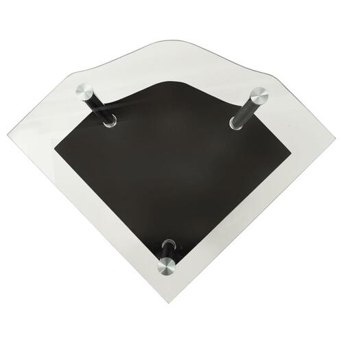 Sidebord med hylde 38x38x50 cm hærdet glas transparent og sort