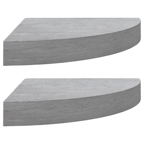 Hjørnehylder 2 stk. 35x35x3,8 cm MDF betongrå