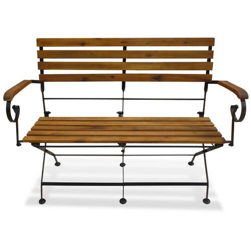Foldbar havebænk 112 cm massivt akacietræ
