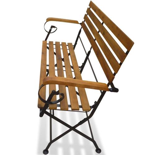 Foldbar havebænk 112 cm massivt akacietræ