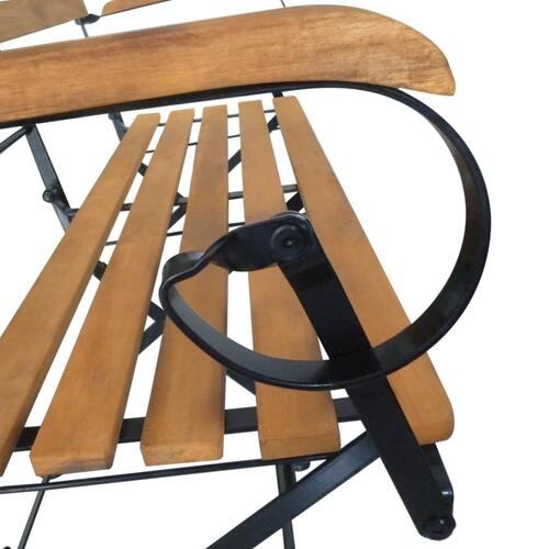 Foldbar havebænk 112 cm massivt akacietræ