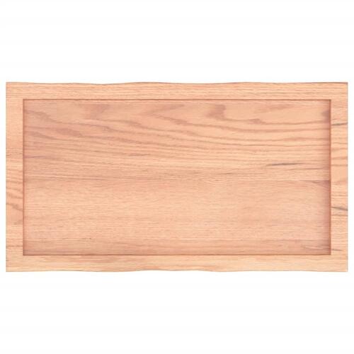 Bordplade 80x40x(2-6) cm naturlig kant behandlet træ lysebrun