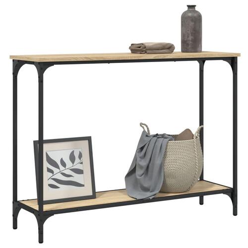 Konsolbord 101x30,5x75 cm konstrueret træ sonoma-eg